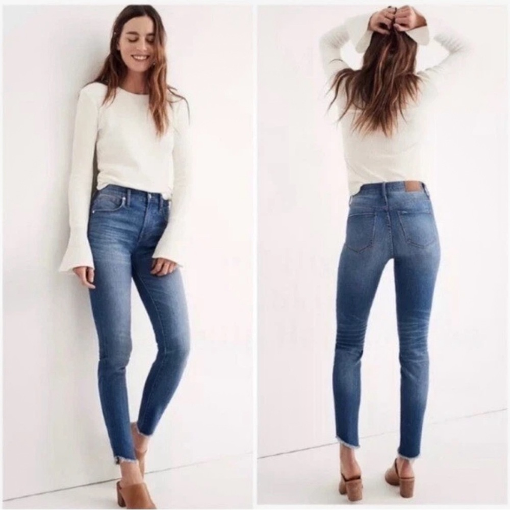 Madewell High-Rise Cropped Skinny Jeans in Medium Blue